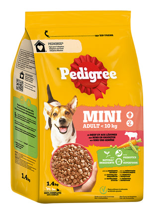 Pedigree Adult Mini With Beef And Vegetables 1,4 kg.
