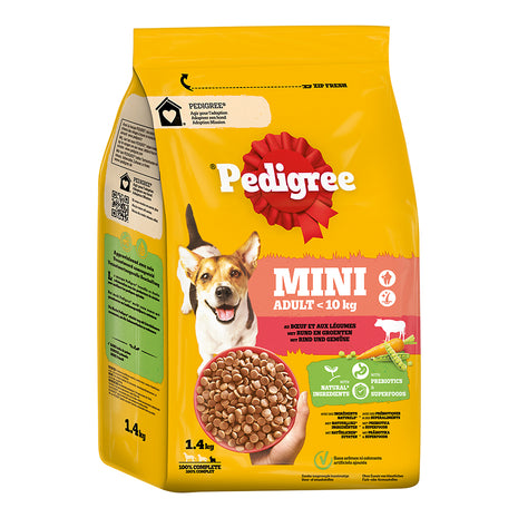 Pedigree Adult Mini With Beef And Vegetables 1,4 kg.