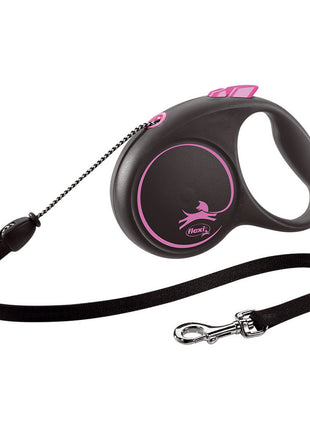 Flexi Dohundkoppel Flexi Black Design 5 M Rosa Storlek S