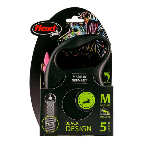 Flexi Dohundkoppel Flexi Black Design Svart Rosa S