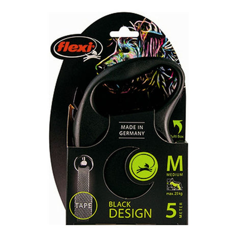 Flexi Dohundkoppel Flexi Black Design 5 M Storlek L Silver