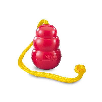 Kong Klassisch Mit Seil Rot / Gelb