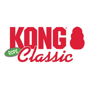 Kong Klassisch Mit Seil Rot / Gelb