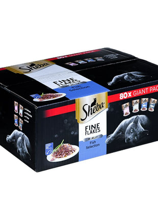 Sheba Kattmat Sheba Fine Flakes Lax Tonfisk Fisk Torsk 80 X 85 G