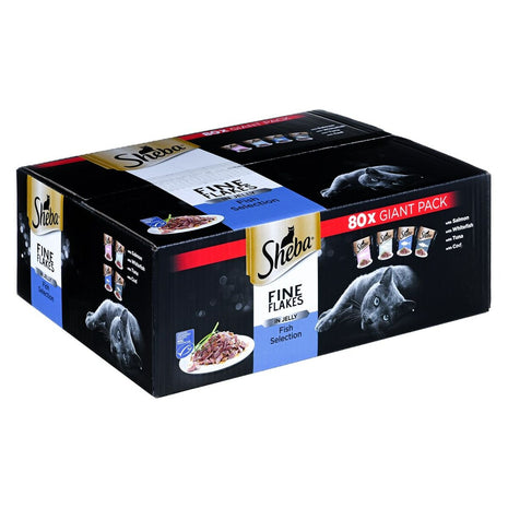 Sheba Kattmat Sheba Fine Flakes Lax Tonfisk Fisk Torsk 80 X 85 G