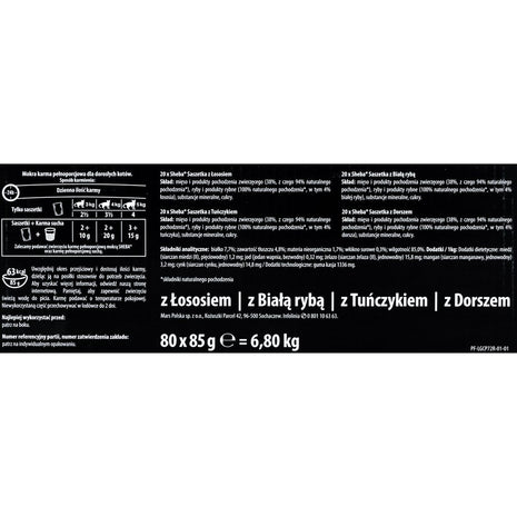 Sheba Kattmat Sheba Fine Flakes Lax Tonfisk Fisk Torsk 80 X 85 G