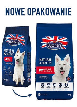 Butcher's Foder Butcher's Natural & Healthy Vuxen Kalvkött 15 Kg
