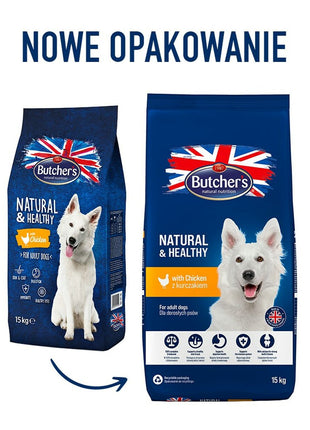 Butcher's Foder Butcher's Natural & Healthy Vuxen Kyckling 15 Kg