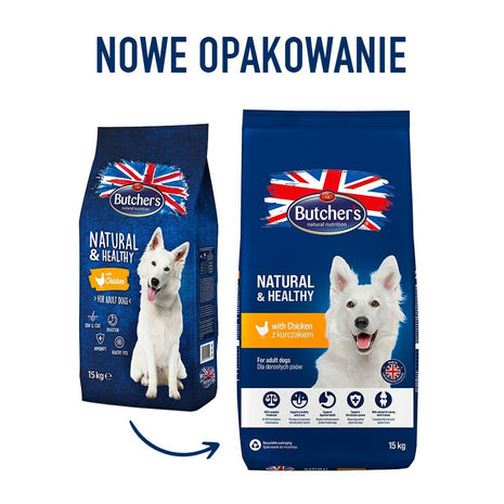 Butcher's Foder Butcher's Natural & Healthy Vuxen Kyckling 15 Kg