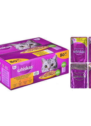 Whiskas Kattmat Whiskas Jelly Kyckling Kalkon Anka Fåglar 80 X 85 G