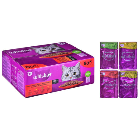 Whiskas Kattmat Whiskas Classic Meals Kyckling Kalvkött Lamm Fåglar 80 X 85 G