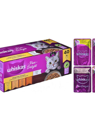 Whiskas Kattmat Whiskas Pure Delight Kyckling Kalkon Anka Fåglar 40 X 85 G