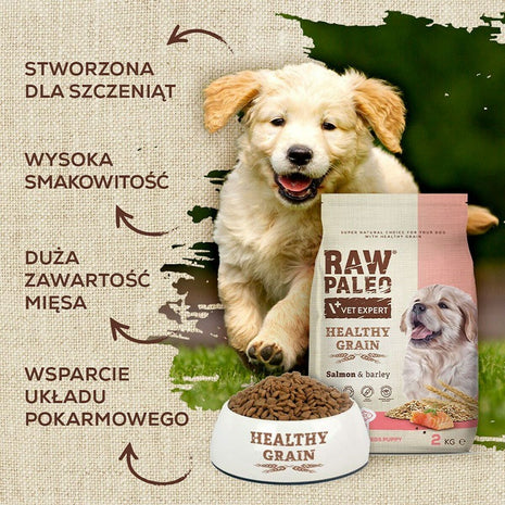 Vetexpert Foder Vetexpert Raw Paleo Healthy Grain Puppy Salmon Y Cebada Lax 2 Kg