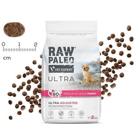 Vetexpert Foder Vetexpert Raw Paleo Ultra Pork Medium & Large Puppy Gris 2 Kg