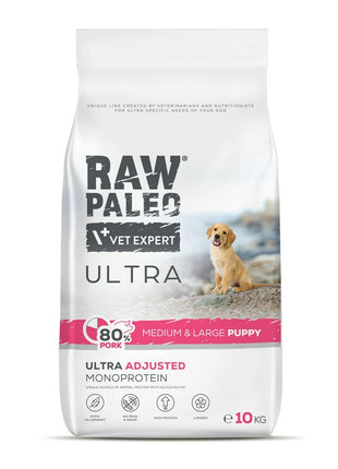 Vetexpert Foder Vetexpert Raw Paleo Ultra Pork Medium & Large Puppy Gris 10 Kg
