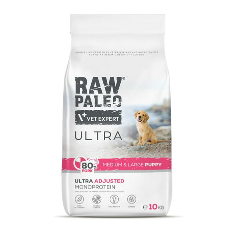 Vetexpert Foder Vetexpert Raw Paleo Ultra Pork Medium & Large Puppy Gris 10 Kg