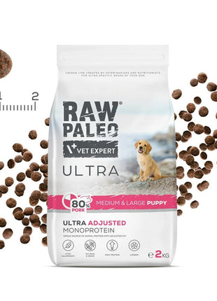 Vetexpert Foder Vetexpert Raw Paleo Ultra Pork Medium & Large Puppy Gris 10 Kg