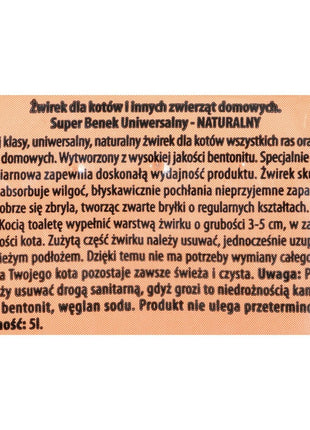 Super Benek Kattsand Super Benek Universal 5 L