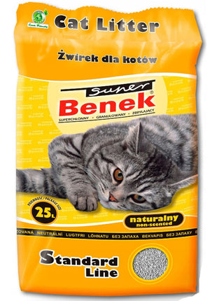 Super Benek Kattsand Super Benek Compact Natural Grå 25 L