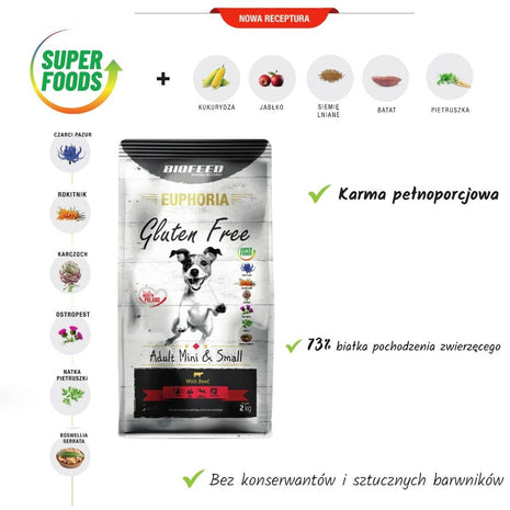 Biofeed Foder Biofeed Adult Mini & Small Kalvkött 12 Kg