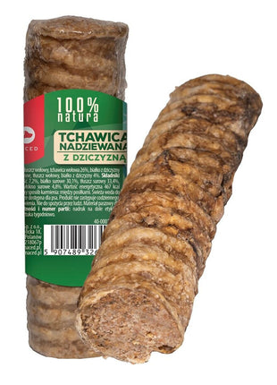 Maced Tuggleksak För Hundar Maced Trachea Stuffed With Venison Nötkött 120 G