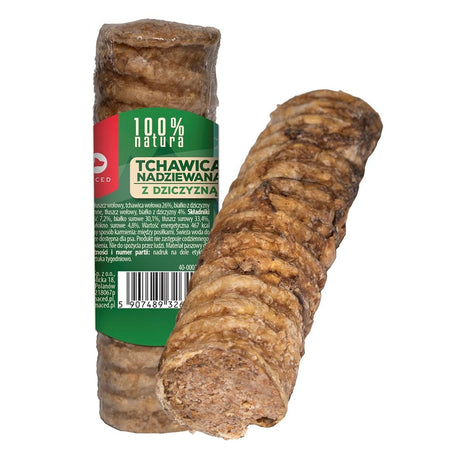 Maced Tuggleksak För Hundar Maced Trachea Stuffed With Venison Nötkött 120 G