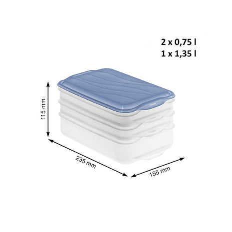 Rotho Behållare För Matkonservering Rotho Rondo Horizon Blue Blå Transparent 750 Ml 1,35 L