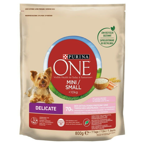 Purina Foder Purina One Mini/Small Sensitive Vuxen Lax Fisk 800 G