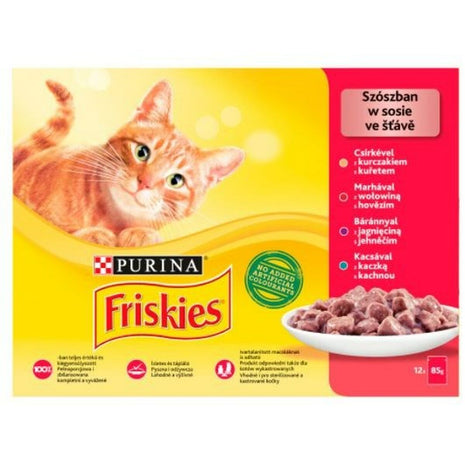 Purina Kattmat Purina Friskies Mix Kyckling Kalvkött Lamm Anka 12 X 85 G