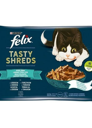 Purina Kattmat Purina Tasty Shreds Lax Tonfisk 4 X 80 G