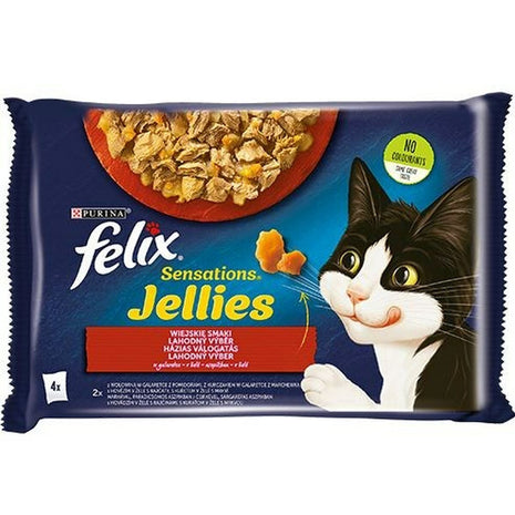 Purina Kattmat Purina Felix Sensations Kyckling Kalvkött Morot Tomat 4 X 85 G