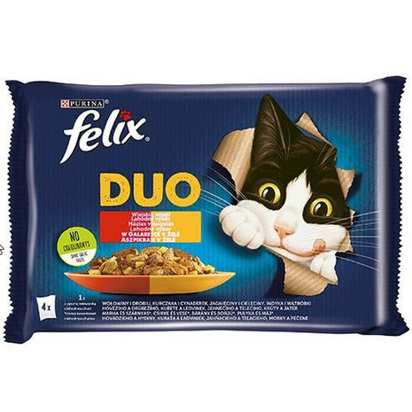 Purina Kattmat Purina Duo Kyckling Kalvkött Lamm Lever Fåglar 4 X 85 G