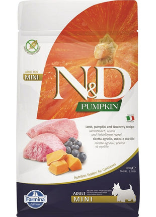 Farmina Foder Farmina N&D Mini Vuxen Blåbär Lamm Pumpa 800 G