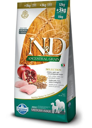 Farmina Foder Farmina N&D Ancestral Grain Canine Vuxen Kyckling 15 Kg