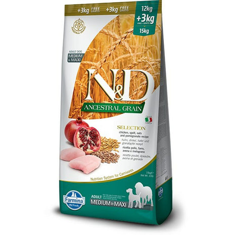 Farmina Foder Farmina N&D Ancestral Grain Canine Vuxen Kyckling 15 Kg