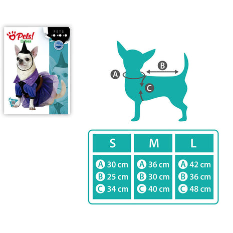 Bigbuy Pets Hundkostym Häxa Storlek M