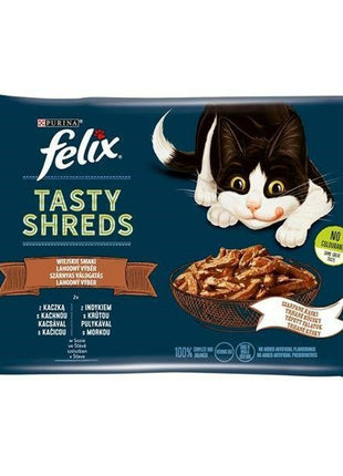 Purina Kattmat Purina Tasty Shreds Kalkon Anka 4 X 80 G