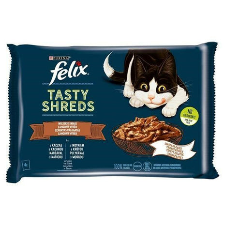 Purina Kattmat Purina Tasty Shreds Kalkon Anka 4 X 80 G