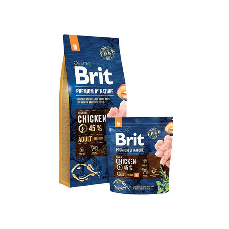Brit Foder Brit Premium By Nature Medium Vuxen Äpple Kyckling Majs 15 Kg