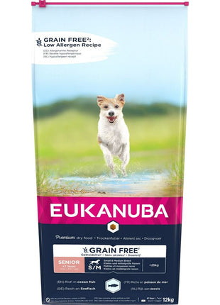 Eukanuba Foder Eukanuba Grain Free Senior Small/Medium Breed Senior Fisk 12 Kg