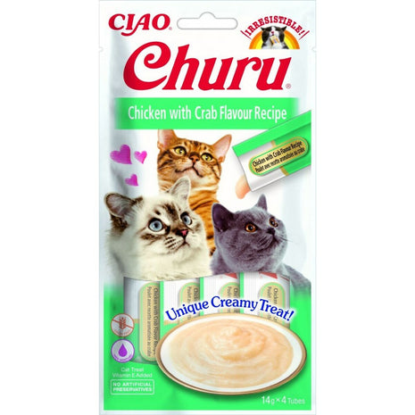 Inaba Snack For Cats Inaba Churu 4 X 14 G Krabba Kyckling