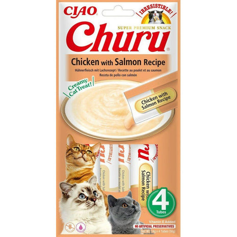 Inaba Snack For Cats Inaba Churu 4 X 14 G Kyckling Lax
